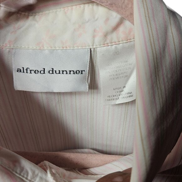 Alfred Dunner Pink Striped Button-Up Shirt With Rhinestone Dragonfly Accents Wom - Picture 4 of 6